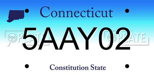 5AAY02 Connecticut License Plate
