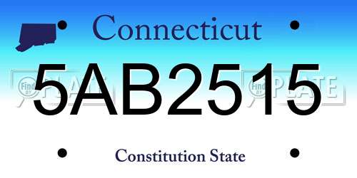5AB2515 Connecticut License Plate