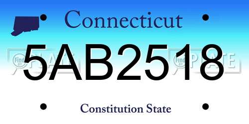 5AB2518 Connecticut License Plate