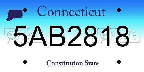 5AB2818 Connecticut License Plate