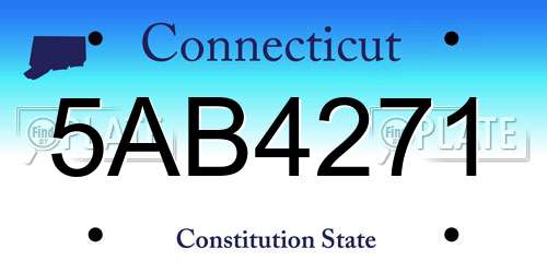 5AB4271 Connecticut License Plate