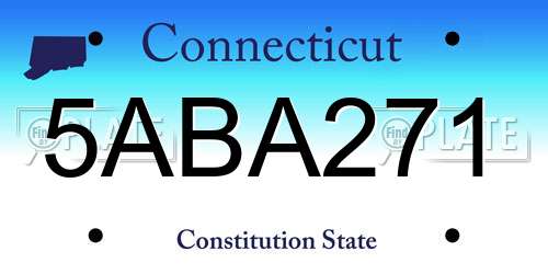 5ABA271 Connecticut License Plate