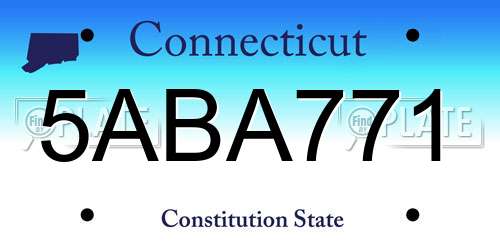 5ABA771 Connecticut License Plate