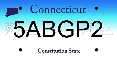 5ABGP2 Connecticut License Plate