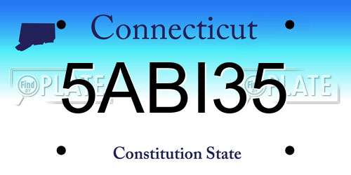 5ABI35 Connecticut License Plate