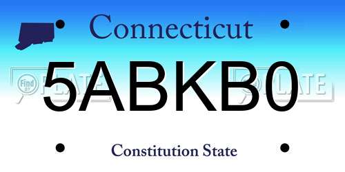 5ABKB0 Connecticut License Plate