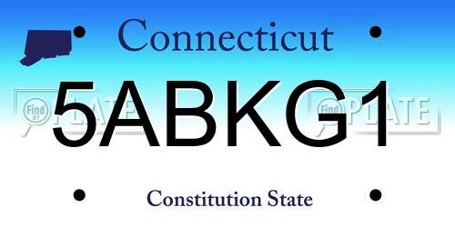 5ABKG1 Connecticut License Plate
