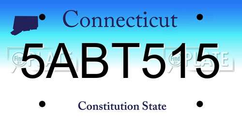 5ABT515 Connecticut License Plate