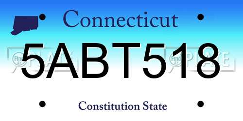 5ABT518 Connecticut License Plate