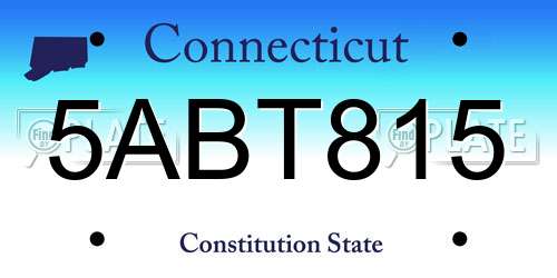 5ABT815 Connecticut License Plate