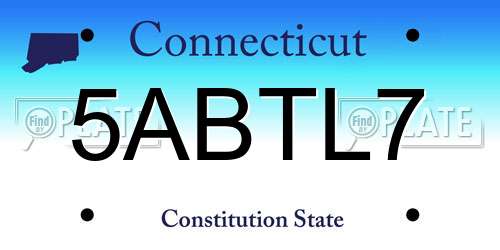 5ABTL7 Connecticut License Plate
