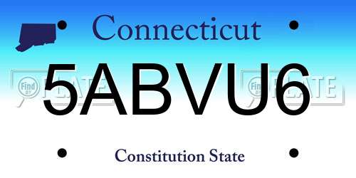 5ABVU6 Connecticut License Plate