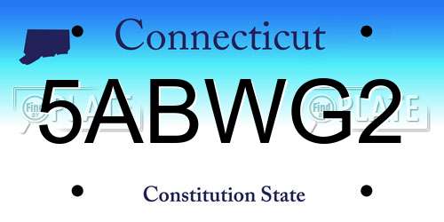 5ABWG2 Connecticut License Plate