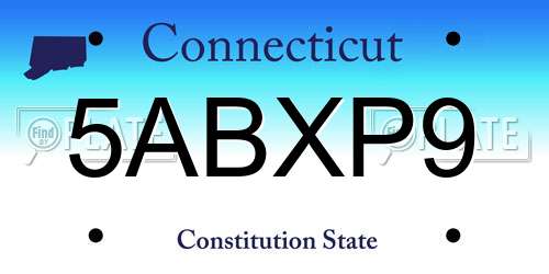 5ABXP9 Connecticut License Plate