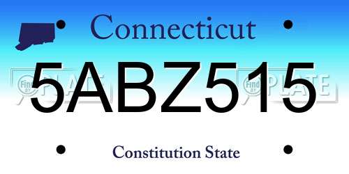5ABZ515 Connecticut License Plate