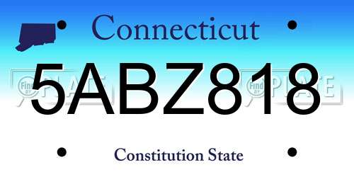 5ABZ818 Connecticut License Plate