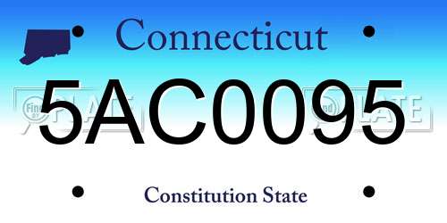5AC0095 Connecticut License Plate