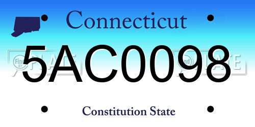 5AC0098 Connecticut License Plate
