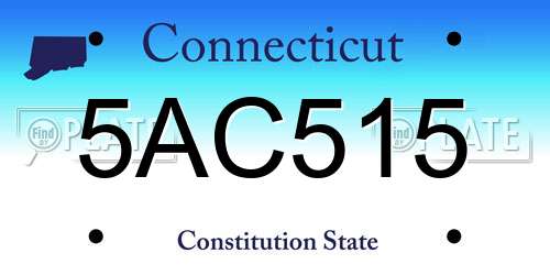 5AC515 Connecticut License Plate