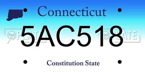 5AC518 Connecticut License Plate