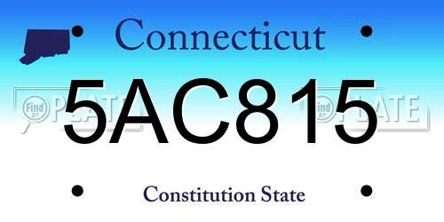 5AC815 Connecticut License Plate