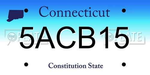 5ACB15 Connecticut License Plate