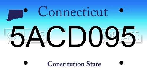 5ACD095 Connecticut License Plate