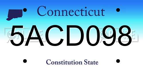 5ACD098 Connecticut License Plate