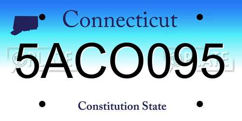 5ACO095 Connecticut License Plate