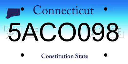 5ACO098 Connecticut License Plate