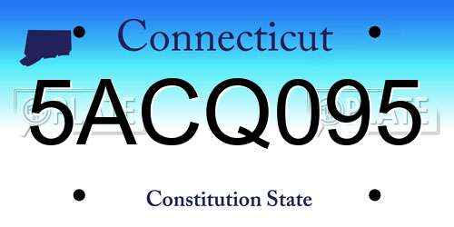 5ACQ095 Connecticut License Plate