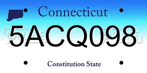 5ACQ098 Connecticut License Plate