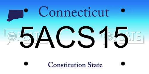 5ACS15 Connecticut License Plate
