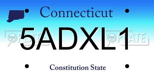5ADXL1 Connecticut License Plate