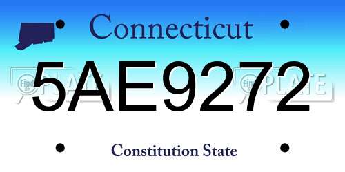 5AE9272 Connecticut License Plate