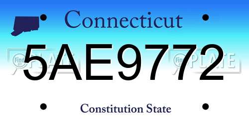 5AE9772 Connecticut License Plate