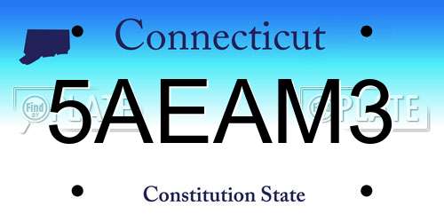 5AEAM3 Connecticut License Plate