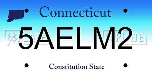 5AELM2 Connecticut License Plate