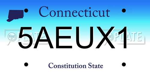 5AEUX1 Connecticut License Plate