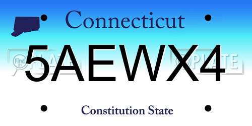 5AEWX4 Connecticut License Plate