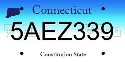 5AEZ339 Connecticut License Plate
