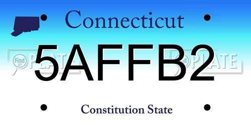 5AFFB2 Connecticut License Plate