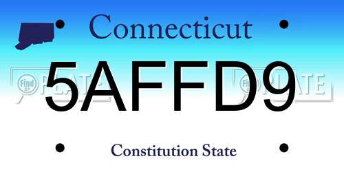 5AFFD9 Connecticut License Plate