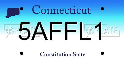 5AFFL1 Connecticut License Plate