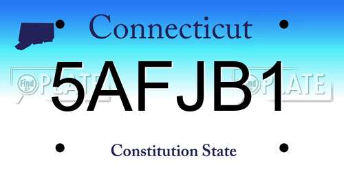 5AFJB1 Connecticut License Plate