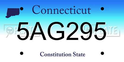 5AG295 Connecticut License Plate