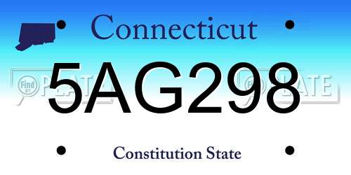 5AG298 Connecticut License Plate