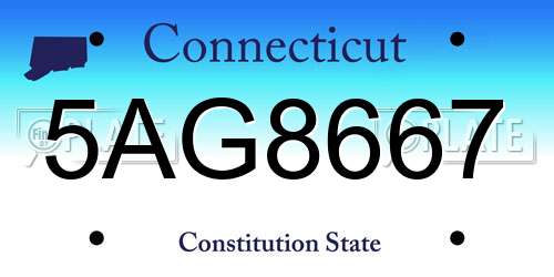 5AG8667 Connecticut License Plate