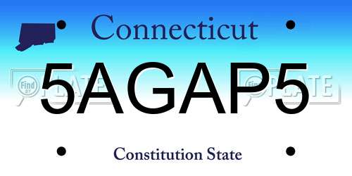 5AGAP5 Connecticut License Plate