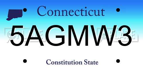 5AGMW3 Connecticut License Plate